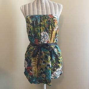 Multi color swim cover with faux leather belt